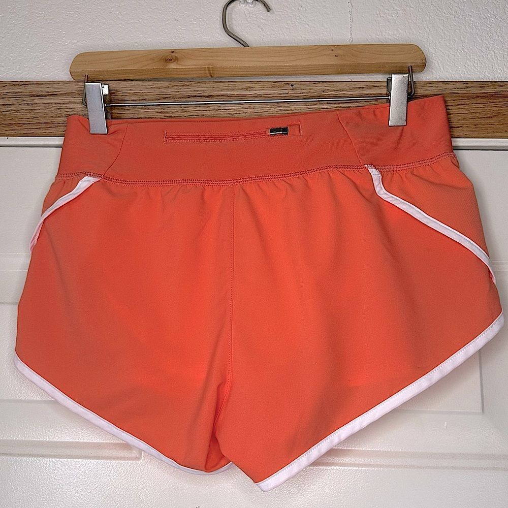 Under Armour Fitted Logo Coral Orange Shorts - Picture 5 of 9